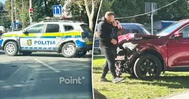 Полицейский автомобиль попал в ДТП в Кишиневе: есть пострадавший