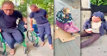 Cerșetori care simulau dizabilități, documentați de polițiști în Chișinău