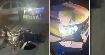 Un tânăr a intrat cu motocicleta într-o autospecială a Poliției la Sângerei