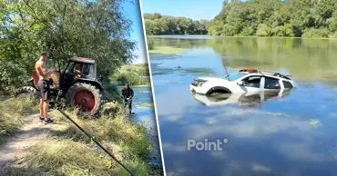 Машина оказалась в Днестре после того, как водитель забыл поставить ее на ручник
