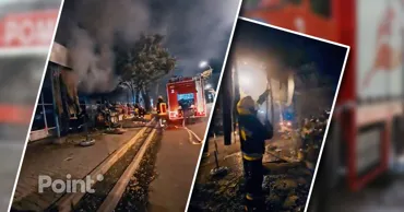 Incendiu în Capitală: O gheretă de flori, cuprinsă de flăcări
