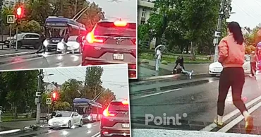 В Кишиневе водитель такси сбил девушку на пешеходном переходе