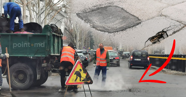В Кишиневе &#34;ремонт дороги&#34; продержался меньше 3 часов. Фото: Point.md