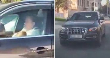Женщина, кормившая ребенка грудью за рулем авто, была оштрафована. Фото: Point.md.