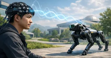 В Китае роботом-собакой научились управлять силой мысли