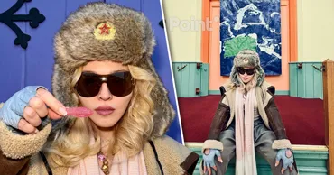 Мадонна надела шапку-ушанку с красной звездой и серпом и молотом