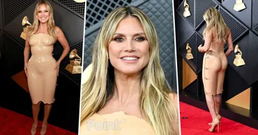Supermodelul Heidi Klum a apărut la Premiile Grammy într-o rochie „invizibilă”