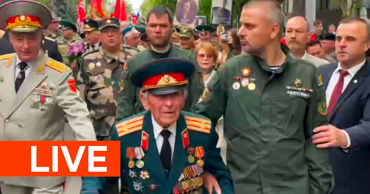 В Кишиневе колонну Марша Победы возглавил 100-летний ветеран