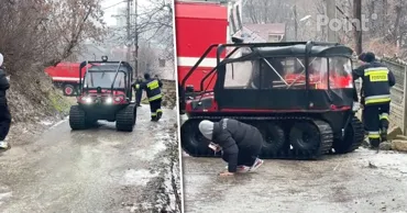 В Кишинёве из-за гололёда врачей к пациенту доставили на вездеходе