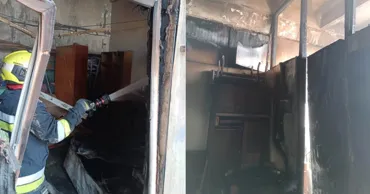 В Кишиневе загорелось помещение по производству дверей: есть пострадавший