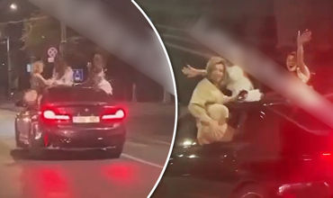 В столице девушки ехали в авто BMW, высунувшись из окон. Коллаж: Point.md