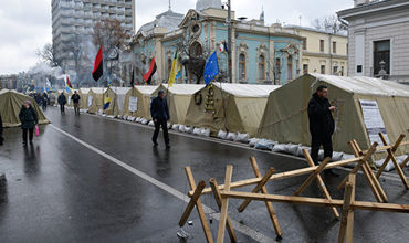 Обстановка в палаточном городке Саакашвили на данный момент спокойная.