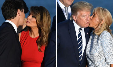 Меланья и Трюдо два раза поцеловались после поцелуя Трампа и жены Макрона.