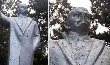 В Единцах неизвестные изуродовали памятник Ленину.