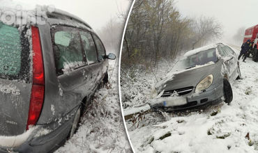 Авария в Унгенах: автомобиль с двумя детьми вылетел с трассы.