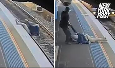 В Сиднее мужчина упал на рельсы за несколько секунд до прибытия поезда на станцию.