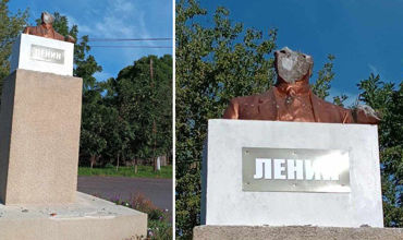 В селе Братушаны Единецкого района неизвестные разбили памятник Ленину. Коллаж Point.md.