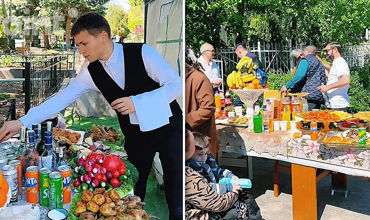 В Сороках с размахом отметили Радоницу: богатые столы, музыка и официант.