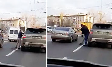 Драка двух водителей в Кишиневе попала на видео.