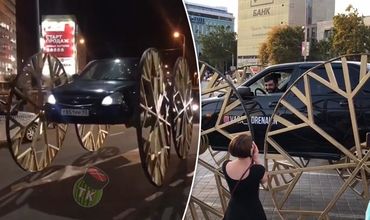 Житель Краснодара установил на Lada Priora колеса кареты.