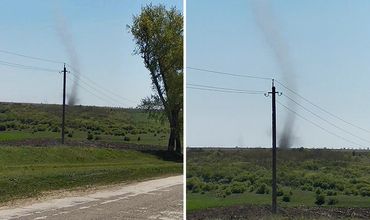 Очевидец снял на видео смерч в Единцах.