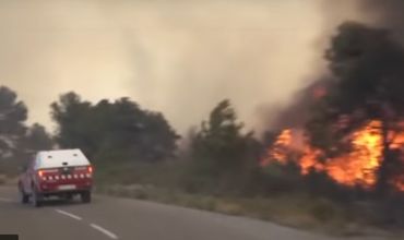 Лесные пожары во Франции и Испании.