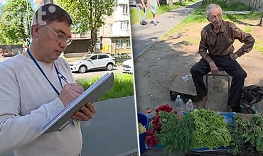 Un bătrân, amendat pentru că vindea verdețuri pe o stradă din Capitală.