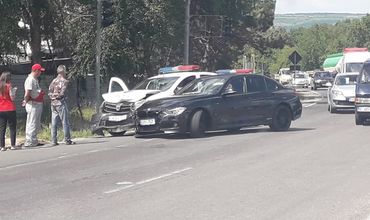 Автомобиль полиции попал в ДТП в Кишиневе.