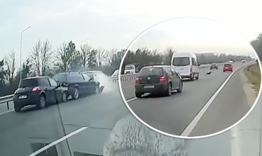 Камера видеорегистратора засняла момент ДТП. Коллаж: Point.md