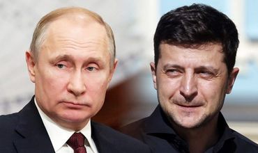 Президент России Владимир Путин и президент Украины Владимир Зеленский.