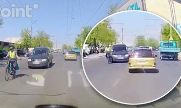 В Кишиневе водитель автомобиля едва не спровоцировал ДТП.