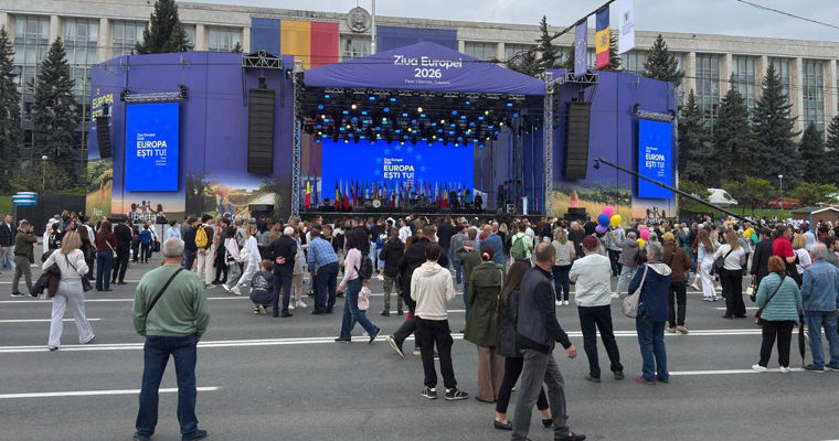 В центре Кишинёва отмечают День Европы. 