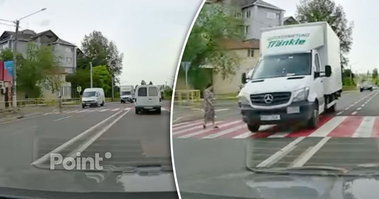 В Ватре водитель Mercedes едва не сбил женщину на пешеходном переходе.
