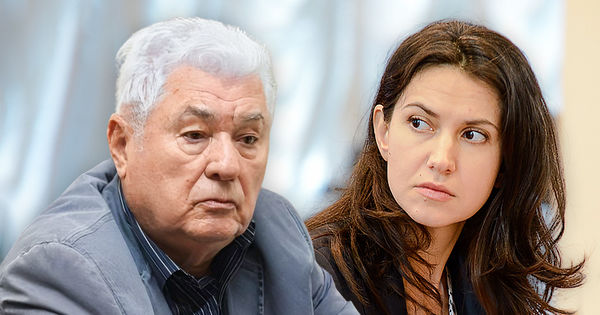 Воронин - Стамате, выступающей с трибуны парламента: Олеся, садитесь. Коллаж: Point.md