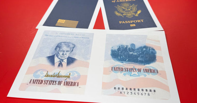 В США портрет Трампа поместят на обложку паспорта.