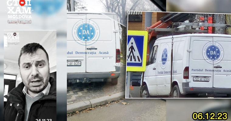 Автомобиль главы партии "Демократия дома" Василия Костюка увезли на штрафплощадку. Коллаж: Point.md