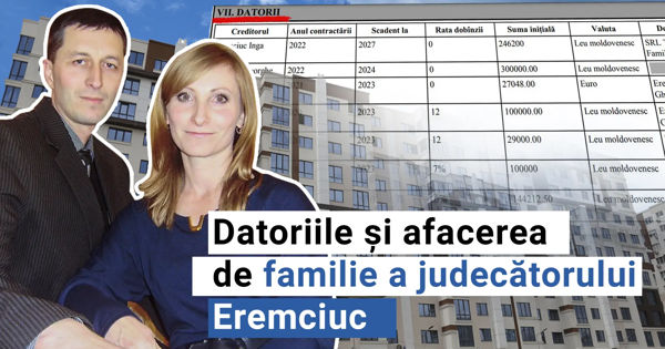 Ce datorii are judecătorul Eremciuc. Acesta deține câteva afaceri