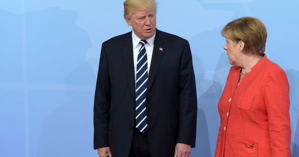 Президент США Дональд Трамп и канцлер ФРГ Ангела Меркель.