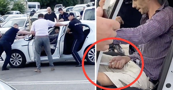 В столице полицейский и прохожие пытались отобрать нож у водителя Renault. Коллаж: Point.md