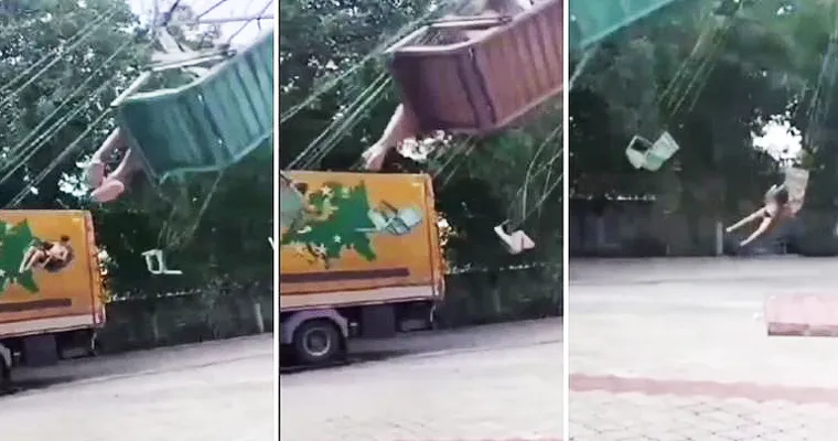 В Сипотенах карусель с детьми врезалась в припаркованный грузовик
