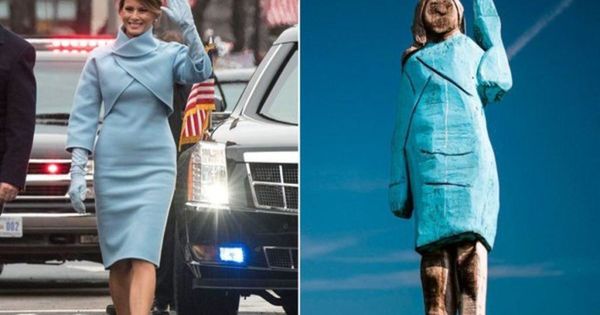 В Словении появилась деревянная статуя Мелании Трамп.