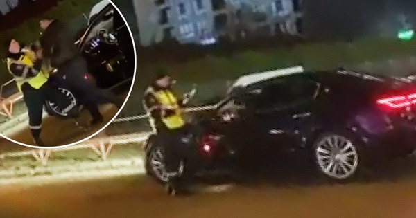 В Кишиневе водитель люксового автомобиля подрался с патрульными.
