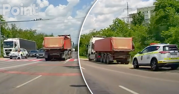 В Кишиневе водитель на глазах у полиции едва не сбил девушку на зебре.