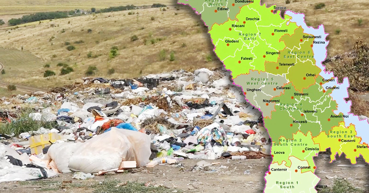 Тонущие в мусоре города и села Молдовы ждут появления обещанных 8 полигонов. Коллаж Point.md.