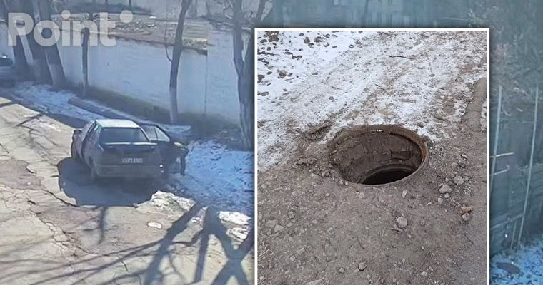 На Буюканах мужчина замечен за кражей крышек люков.