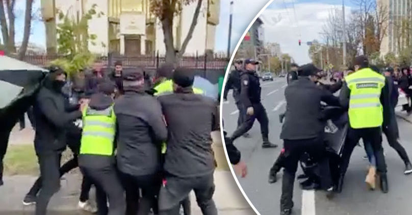 В центре Кишинева произошла потасовка между протестующими и полицией.