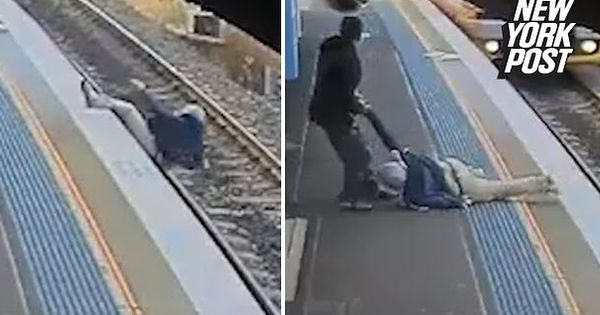 В Сиднее мужчина упал на рельсы за несколько секунд до прибытия поезда на станцию.