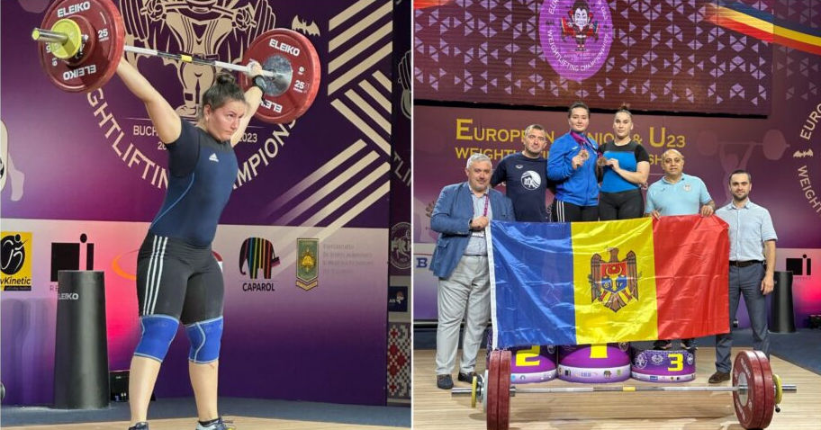 Тяжелоатлетка из РМ Кыльчик завоевала бронзу на чемпионате Европы. Коллаж: diez.md