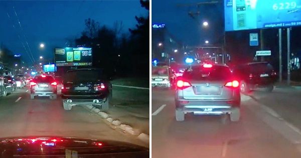 В столице водитель решил объехать пробку по тротуару. Фото: Point.md.
