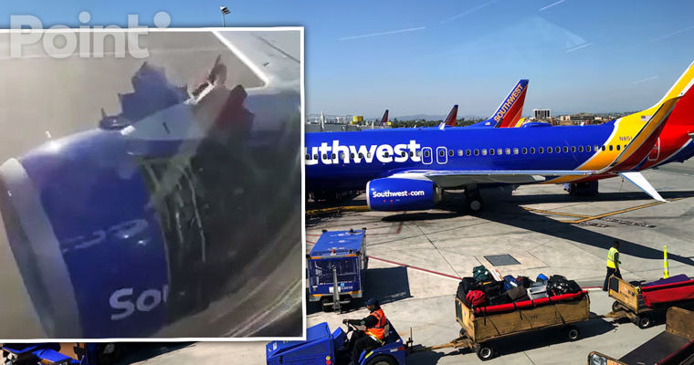 В США у самолета Boeing 737 на взлете оторвался капот двигателя.